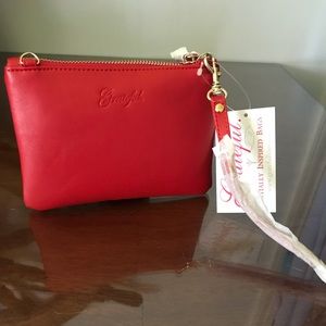 Red Leather Wristlet
